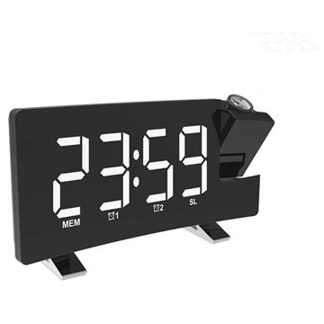 Tidsprojeksjon LED-Vekkerklokke med FM Radio
