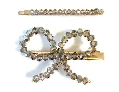 Onfleek Crystal Set Bow Grey