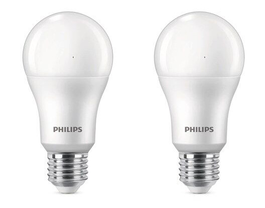 Philips LED-lyspære 13W/840 (100W) frosted 2-pack E27