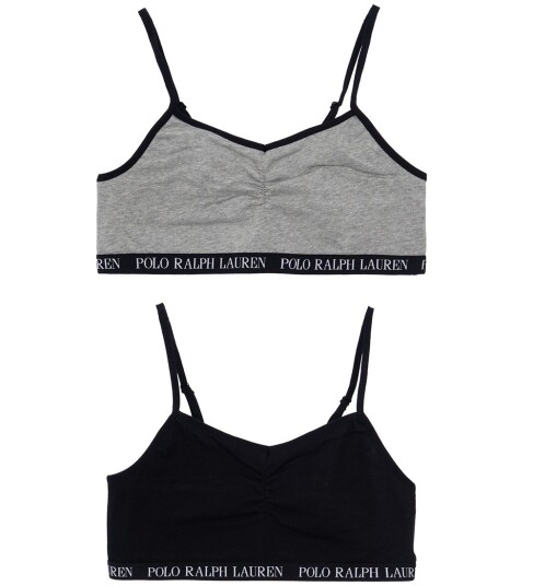 Polo Ralph Lauren Polo Black Solid 2 Pack Bralettes S/7 år Polo Ralph Lauren Polo Black Solid 2 Pack Bralettes S/7 år