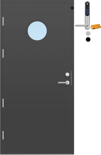 Ytterdør Bygg1 Fjell 10 Klarglass med Yale Doorman Classic Home