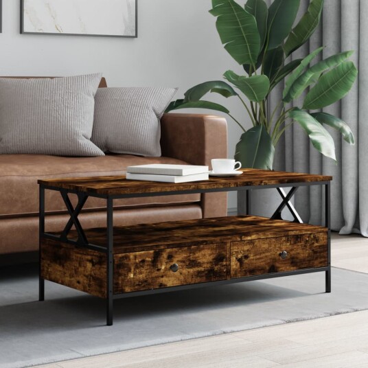  Salongbord røkt eik 100x51x45 cm konstruert tre 8721012124622