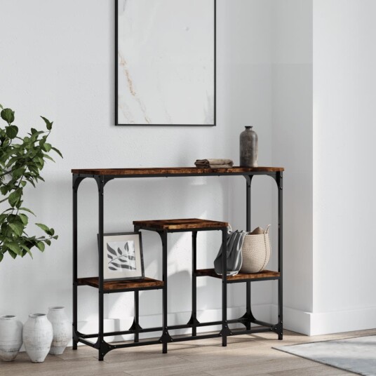 Konsollbord røkt eik 89,5x28x76 cm konstruert tre 8721012123823 Konsollbord røkt eik 89,5x28x76 cm konstruert tre 8721012123823