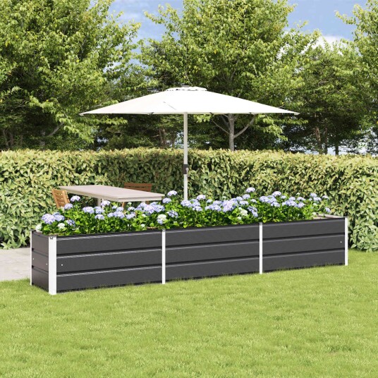 vidaXL Plantekassed Antrasitt 290 x 50 x 45 cm Galvanisert Stål