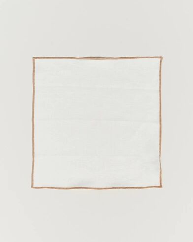 Amanda Christensen Linen Paspoal Pocket Square Sand/White