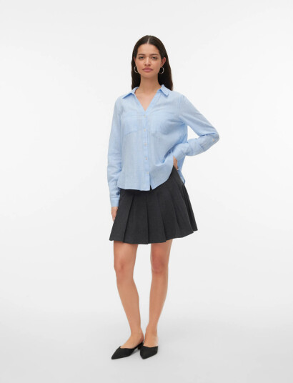 Vero Moda Vmthilde Ls Shirt Wvn Noos   Blue   S