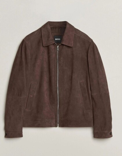 Boss BLACK Malbano Suede Jacket Dark Brown
