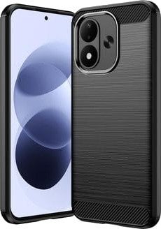 Xiaomi Redmi Note 17 4G/5G Børstet TPU-deksel - karbonfiber - svart