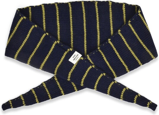 Mads Nørgaard One Wool Momo Stripe Scarf Navy ONE SIZE
