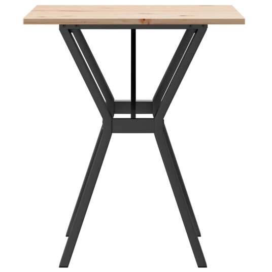 Spisebord Y-ramme 60x60x75 cm heltre furu og støpejern 3282714