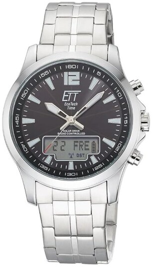 ETT Eco Tech Time Herreklokke EGA 11715 21M Sort/Stål Ø45 mm ETT Eco Tech Time Herreklokke EGA 11715 21M Sort/Stål Ø45 mm