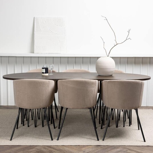 Furniture/Fashion Spisegruppe furniture/fashion Stone med 6 Berit Stoler GR22819
