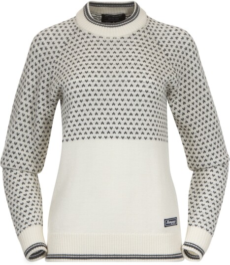 Bergans Of Norway Alvdal Wool Jumper Dame Vanilla White/Solid Dark Grey L
