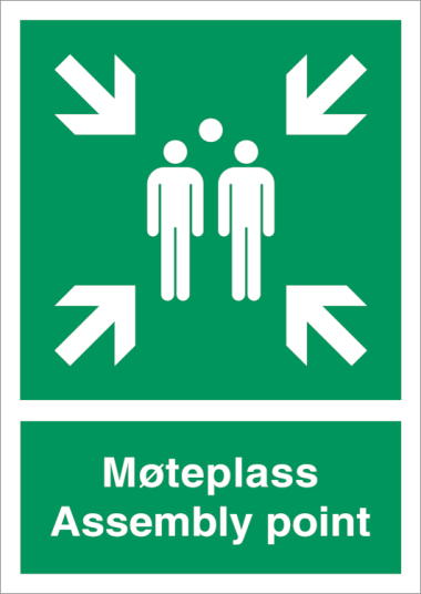 Jo Safety Moteplass Assembly point Refleks aluminium 297 x 210 mm