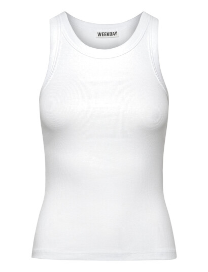 Weekday Fitted Rib Tank Top White XXS Weekday Fitted Rib Tank Top White XXS