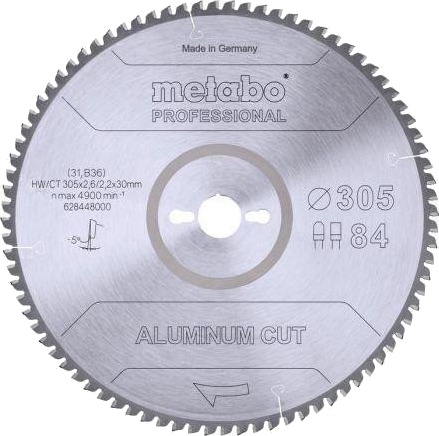 Metabo 628448000 Sirkelsagblad for aluminium - 305x30x2,2mm, 84 tenner