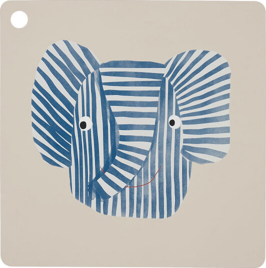 OYOY MINI Placemat Erik Elephant - Multi/patterned - 38X38X0.2CM x 38