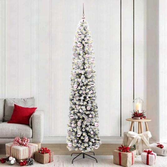  Kunstig juletre med 300 LED grønn 240 cm PVC og stål og plast