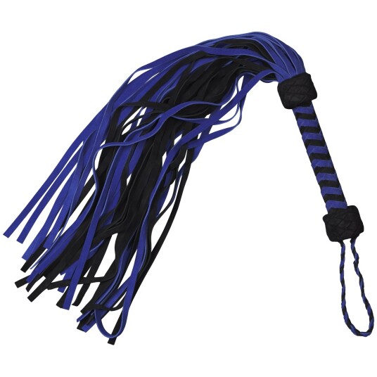 Strict Leather Stric Leather Blå Semsket Skinn Flogger 90 cm   - Forskjellige farger
