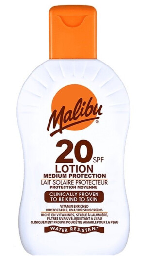 Malibu Solkrem SPF20 100 ml - Vannfast og Vitaminer