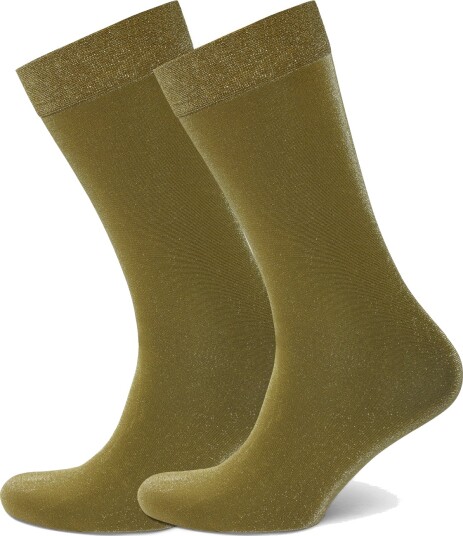 Swedish Stockings Ines Shimmery Socks   Khaki green   ONE SIZE