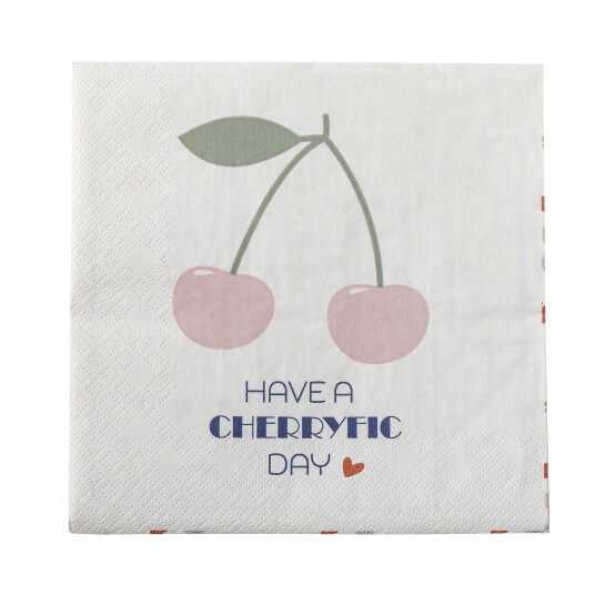 Bloomingville Cherry Napkin - Cream - 33X33CM
