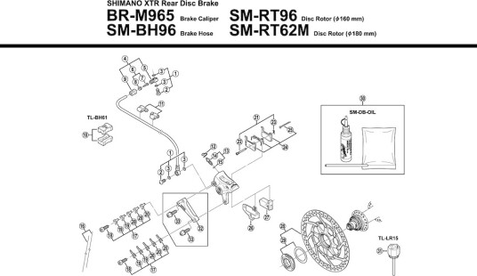 Shimano XTR utluftningsskrue med tetning for BR-M965/966/765