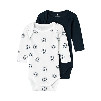 Name It Lang ermet body 2-pakning fotball B right White Name It Lang ermet body 2-pakning fotball B right White