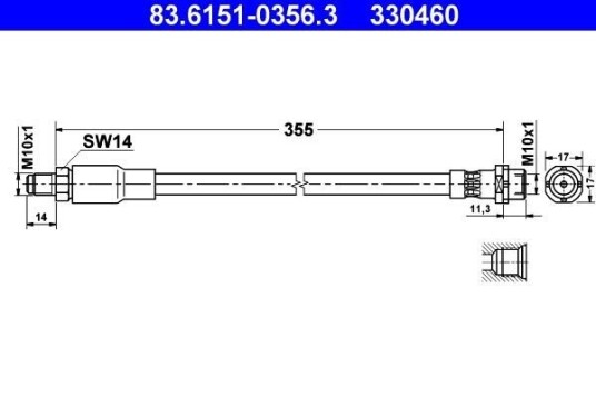 Bremseslange ATE 83.6151-0356.3
