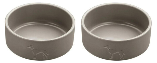 Hunter - 2 x Dog bowl ceramic Osby 1900 ml, taupe