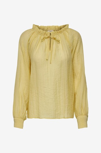 JDY - Bluse jdyTheo L/S V-neck Top Wvn - Gul