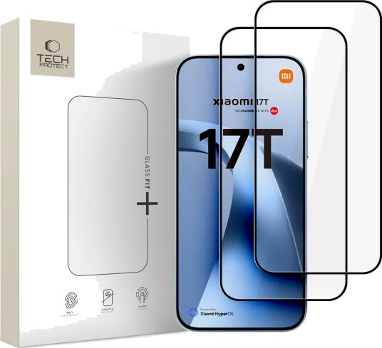 Tech-Protect Glass Fit+ 2-Pack Herdet Skjermbeskytter Xiaomi 17T Svart