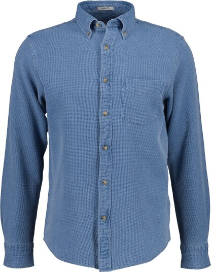 Gant Reg Indigo Waffle Shirt   SEMI LIGHT BLUE   L