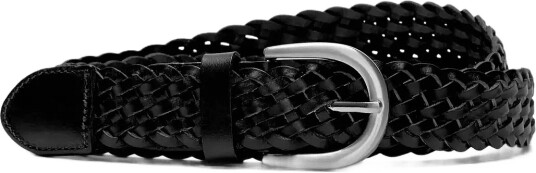 Selected Slmlouis Braided Leather Belt Black 100 Selected Slmlouis Braided Leather Belt Black 100
