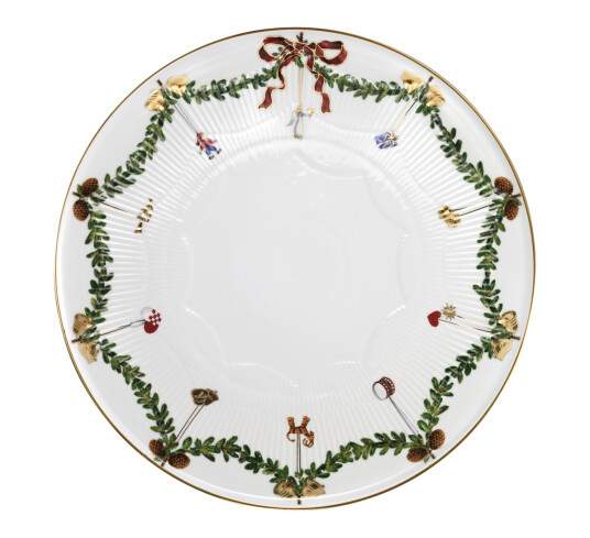 Royal Copenhagen Star Fluted Christmas kakefat 32 cm