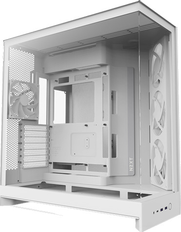 NZXT H9 Flow RGB Midi Tower Kabinett Hvit med Vindu
