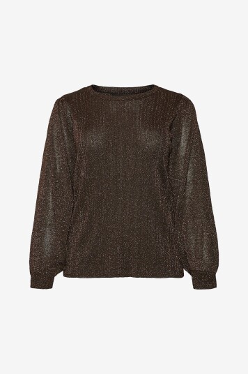 Vero Moda Curve Topp vmcTalia LS O neck Pullover Cur Grå