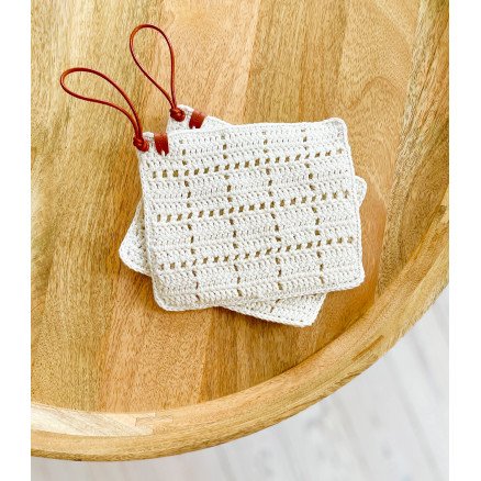 Kokkegrytekluten av Milla Billa Garnpakke til heklet Kokkegryteklut Str 20 x 17 cm