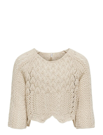 Kids Only Kognola Life 3/4 Pullover Knt Noos - Cream - 158-164