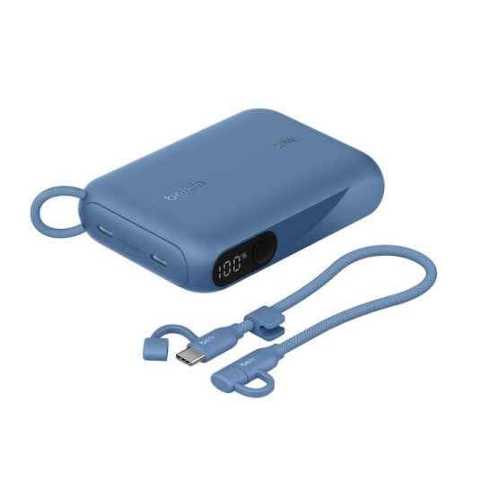Belkin BoostCharge 10 000 mAh Powerbank med Skjerm og USB-C Blå Belkin BoostCharge 10 000 mAh Powerbank med Skjerm og USB-C Blå
