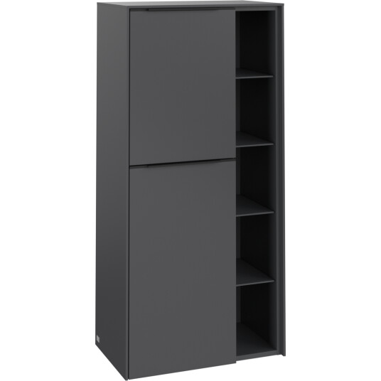 VILLEROY & BOCH SUBWAY 3.0 SIDESKAP 57X120 VENSTRE BLACK GRAPHITE HÅNDTAK I VOLCANO