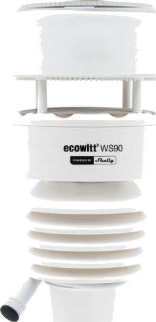Shelly Ecowitt WS90 7-in-1 Værstasjon - Zigbee, Temperaturovervåkning, Vindhastighet, Hvit Shelly Ecowitt WS90 7-in-1 Værstasjon - Zigbee, Temperaturovervåkning, Vindhastighet, Hvit
