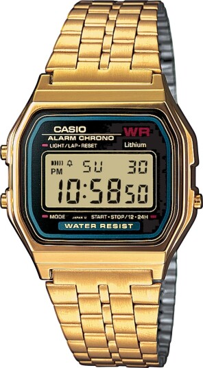 Casio Herreklokke A159WGEA 1EF Collection LCD/Gulltonet stål Casio Herreklokke A159WGEA 1EF Collection LCD/Gulltonet stål