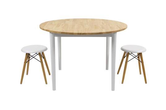 Spisegruppe Phorma med 2 Moira Krakk 34 Hvit/Natur Brun