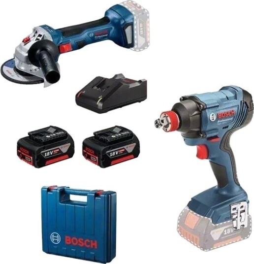 Bosch GDX 180 & GWS 180 Verktøysett med 2x4.0Ah Batterier Bosch GDX 180 & GWS 180 Verktøysett med 2x4.0Ah Batterier