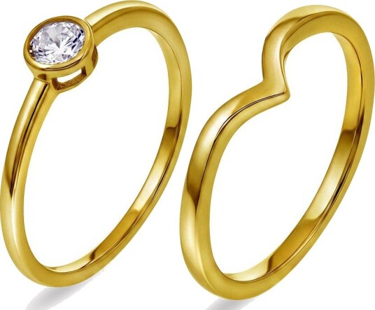 Pan Jewelry Duo ring i 925 forgylt sølv størrelse Duo ring i 925 forgylt sølv Str. 56