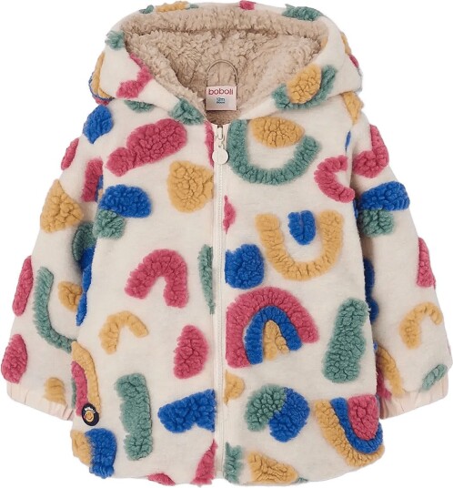 Boboli Coat Jacquard For Girl Cream 128 Boboli Coat Jacquard For Girl Cream 128