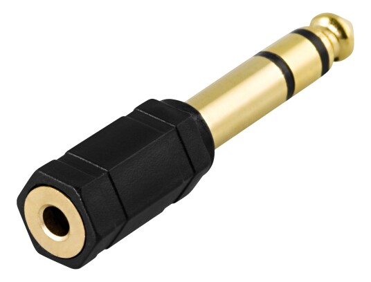 DELTACO Headphone adapter 3.5mm female - 6.3mm male black