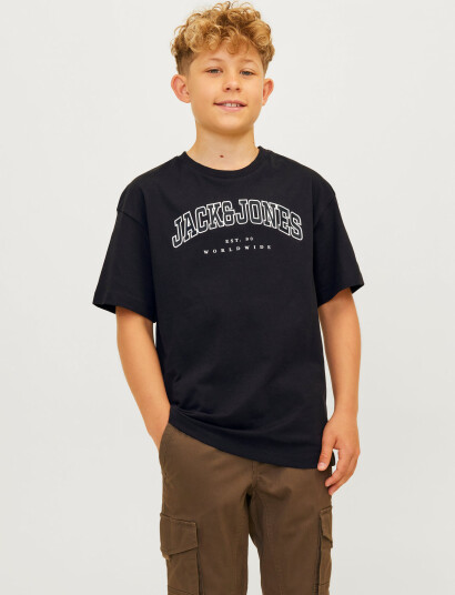 Jack & Jones Jjecaleb Varsity Tee Ss O-Neck Noos Mni Black 98