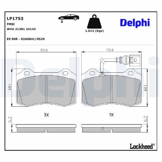Bremseklosser DELPHI LP1753